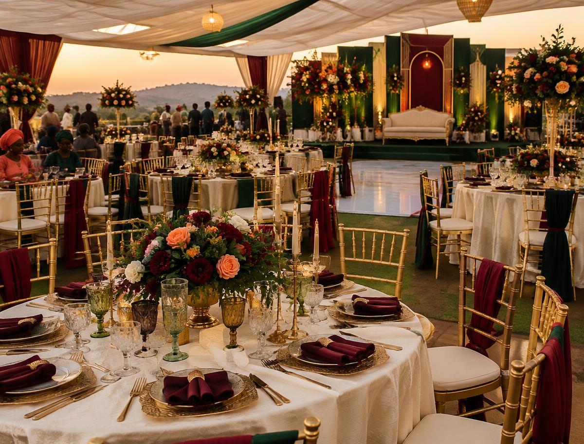 A richly decorated Nigerian celebration venue
