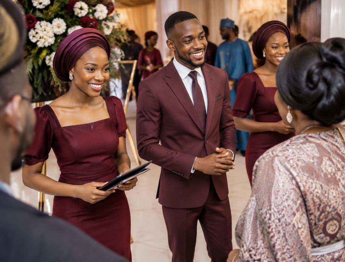 Professional event ushers welcoming guests
